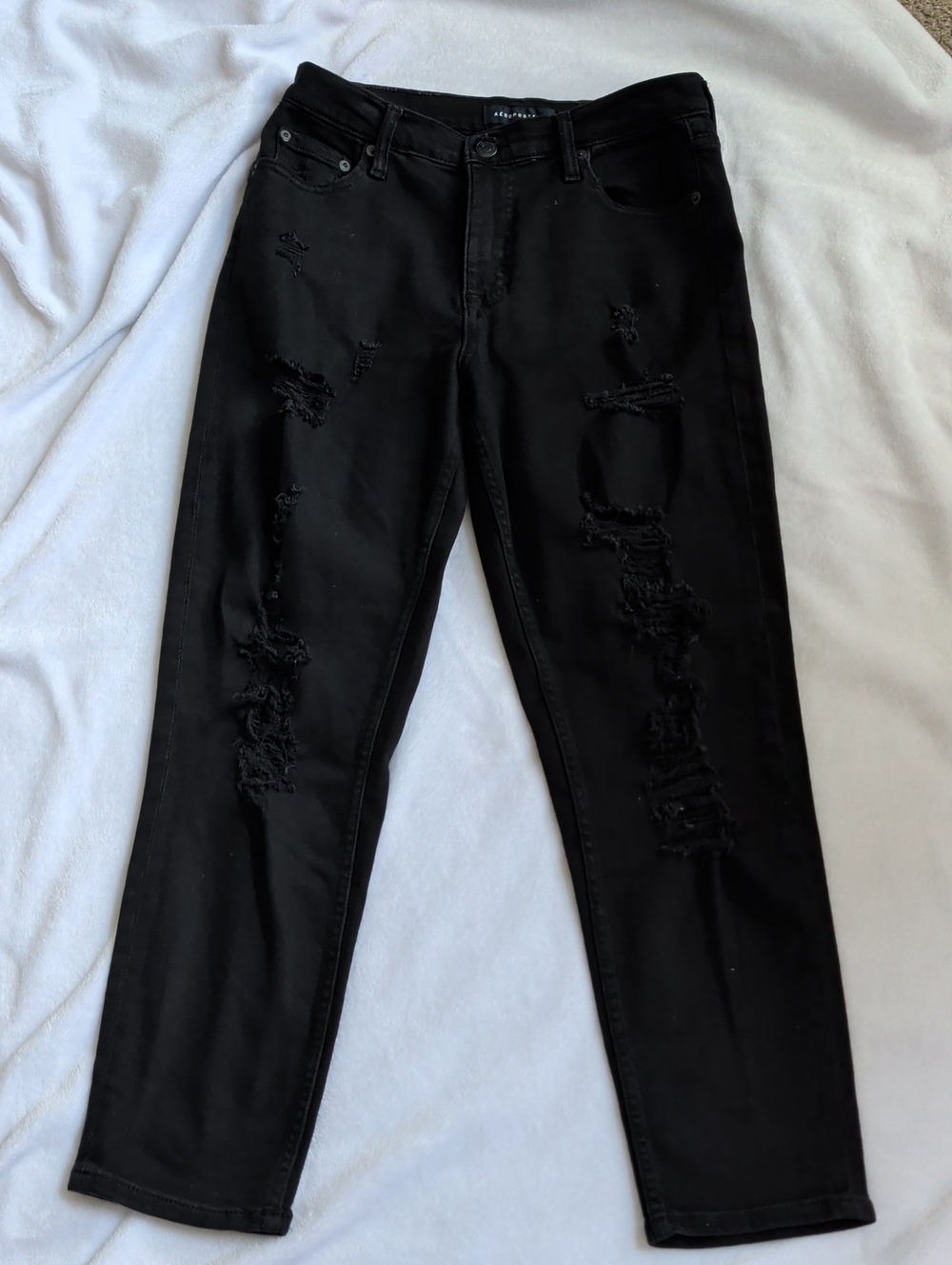 Aeropostale Black Distressed Skinny Jeans